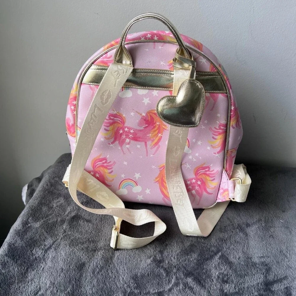 Betsey Johnson Pastel Rainbow Unicorn Heart Backpack Kidcore Kawaii Fairy Kei